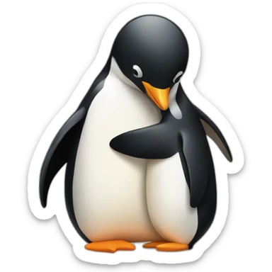 penguin hugging other penguin sticker