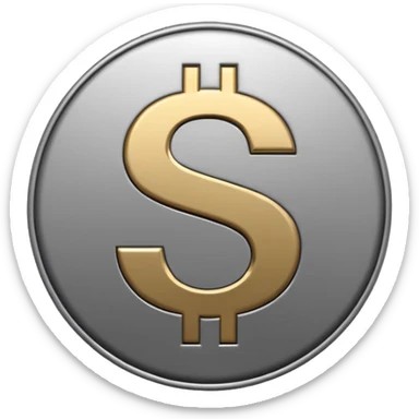 grey round dollar $ sign emoji sticker