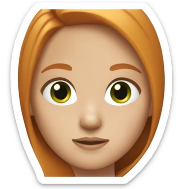 Girl with straight ginger hair and green eyes sticker
