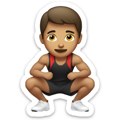 a young man doing squat (sport) sticker