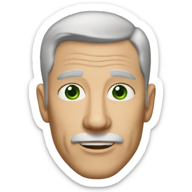 60 year old white man brown hair green eyes sticker