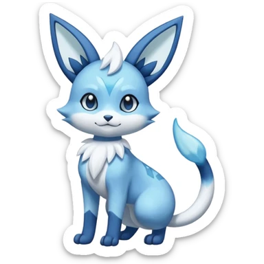 Glaceon-Dewott-Meowstic-Fakémon-hybrid-creature (full body)  sticker