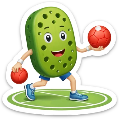 Pickle playing pickleball  sticker