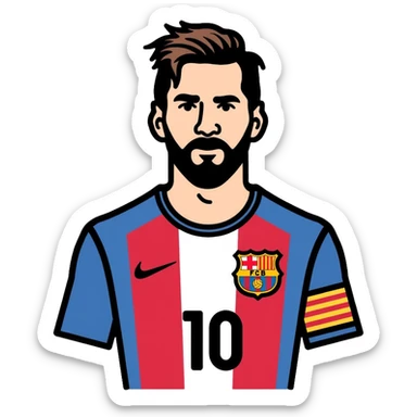 Lionel Messi soccer player with number 10 jersey sticker