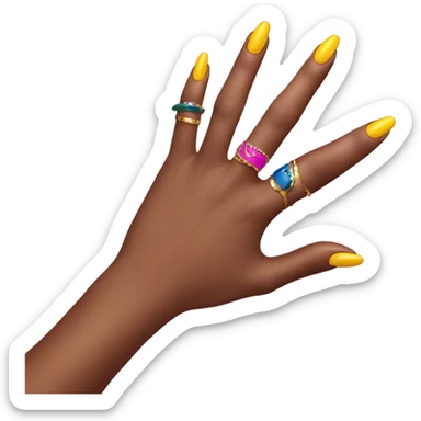 A regular emoji with baddie nails sticker