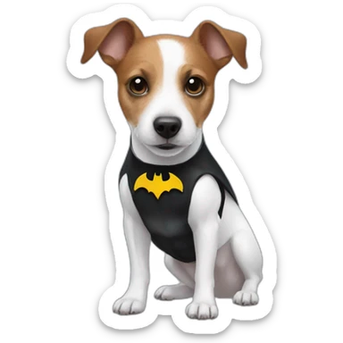 jack russell wear batman sticker