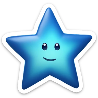 blue star with sparks sticker