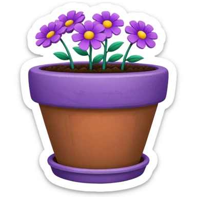 purple flower pot sticker