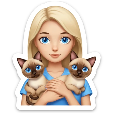 Girl holding a Siamese Cats sticker