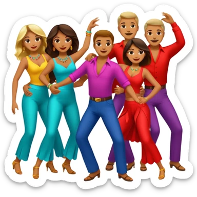 salsa women & men dance  sticker