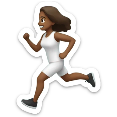 a woman running through the flowers sticker