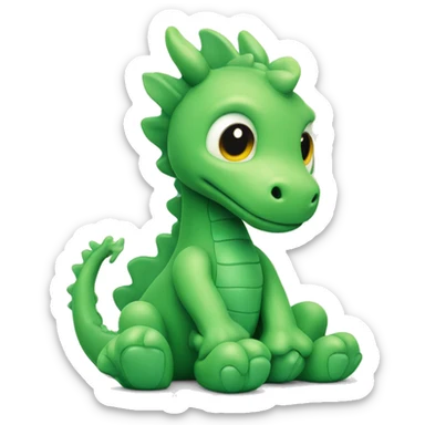 Jellycat, Green Dragon sitting down  sticker