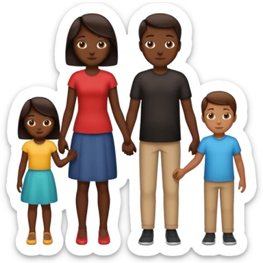 no faces only silhoute of family of 5 sticker