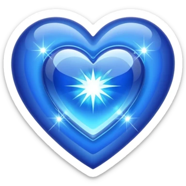 heart with a sparkling sapphire border sticker