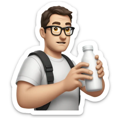 angry video game nerd holding a bottle of soylent sticker