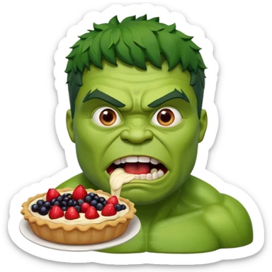 hulk levando torta na cara sticker