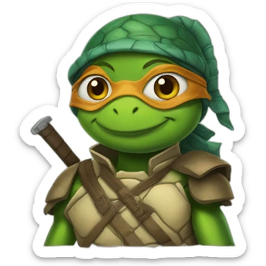 jane austen as teenage mutant ninja turtle sticker