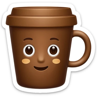plain Coffee without Saucer, Brown Cup, no saucer. sticker