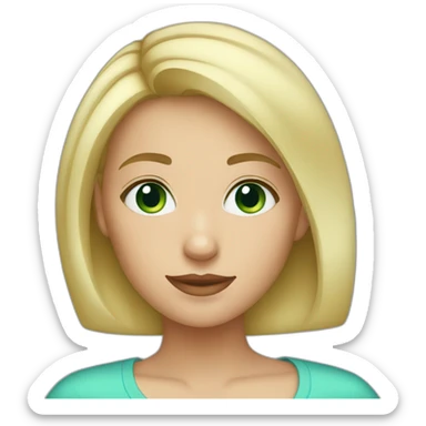 blond-girl-short-hair-with-green-and-blue-eyes sticker