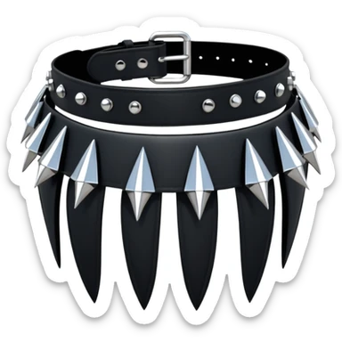 Metal garter with inward-facing spikes, fetish gothic artifact sticker