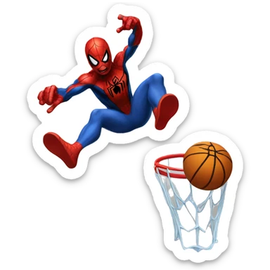 spiderman dunking sticker