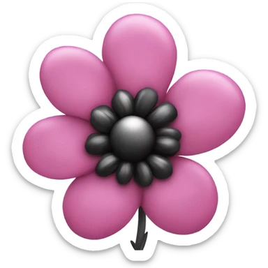 Flower pink black  sticker