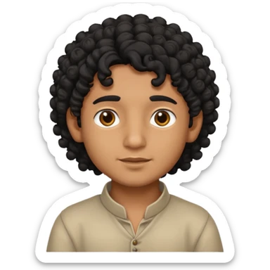 Indian boy with curly hair sticker