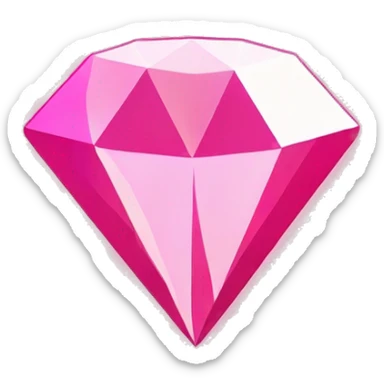 A pink diamond that looks cartoonish sticker