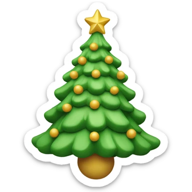 Vintage Christmas tree ornament sticker