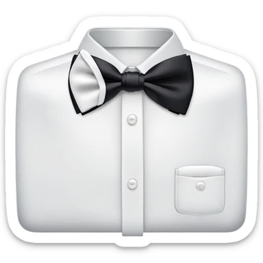 Black bow tie with a white button in the middle of it  sticker