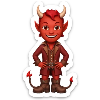 I need a devil wearing leather boots emoji sticker