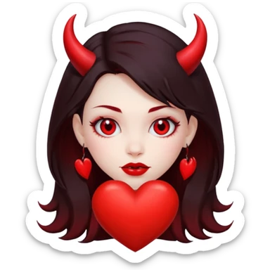 Devil girl is heart  sticker