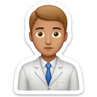 man in receptionist uniform thinking  sticker