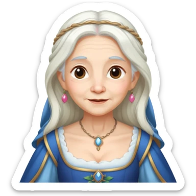 The kind and amiable grandmother in medieval fairy tales sticker