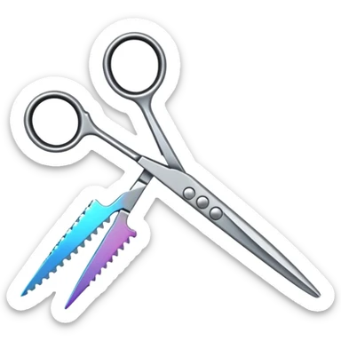 Scissors cutting audio wave clip sticker