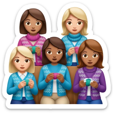 ladies knitting on a cruise ship sticker