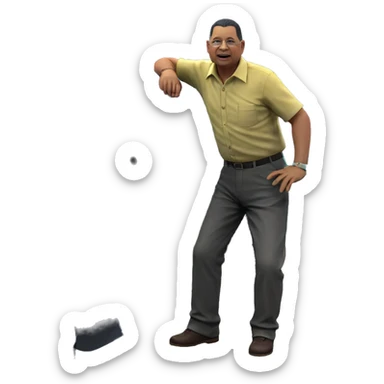 old man in yellow shirt sticker