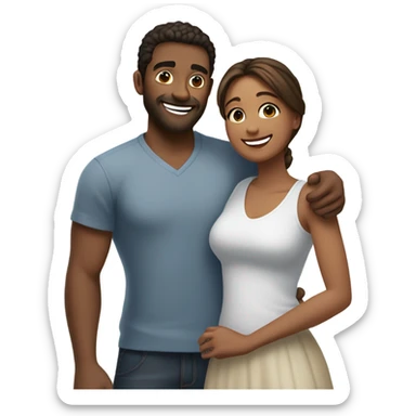 happy couple portrait outdoors sticker