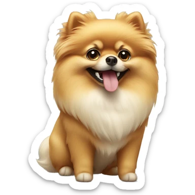 Pomeranian with smile sticker