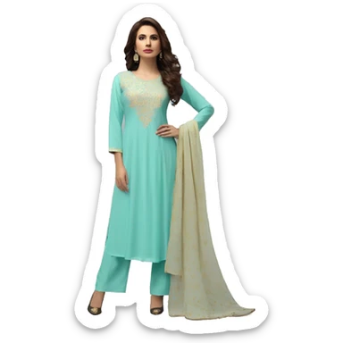 Shalwar kameez for women, baby blue color, anarkali style  sticker