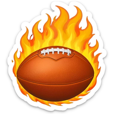 a flaming football sticker