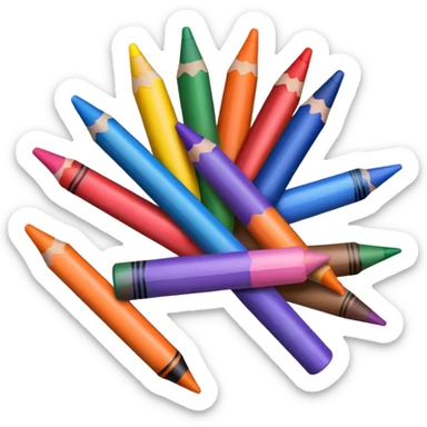 Colorful crayons in a bundle sticker