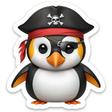 pirate crew member penguin sticker