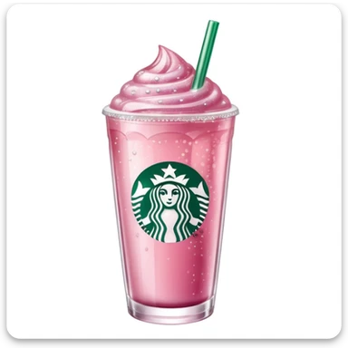 Starbucks glittery pink drink  sticker