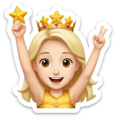 face cheering at a parade, joyful expression sticker