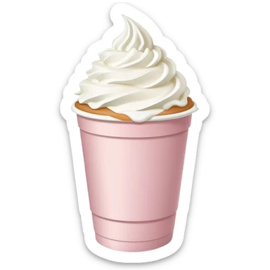 Starbucks pale pink paper cup with whipped cream sticker