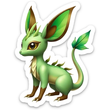 Shiny Exotic Flygon-Leafeon-Hybrid-Creature sticker