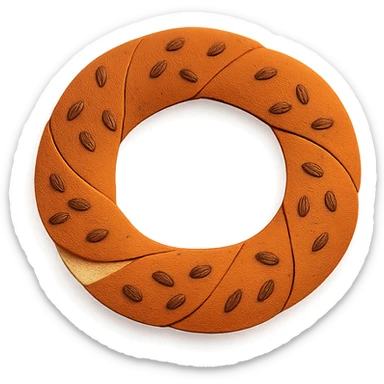 paper craft style simit sticker