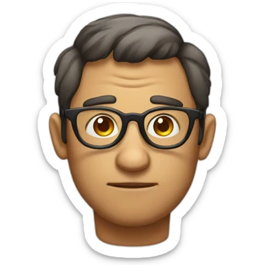 look of disapproval with eye glasses sticker