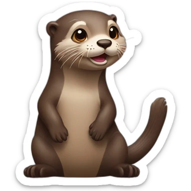 Otter saying happy birthday  sticker